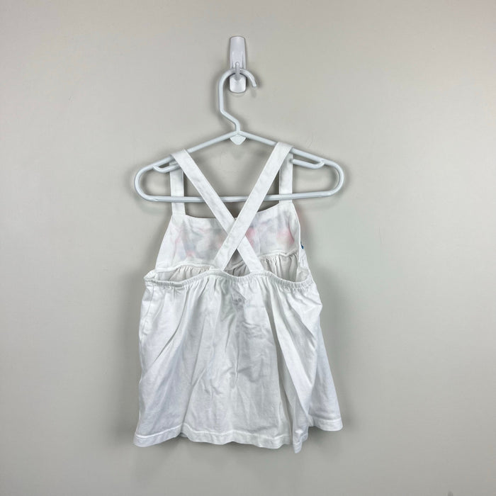 Mini Boden Embroidered Jersey Vest White Tank Top 6-7