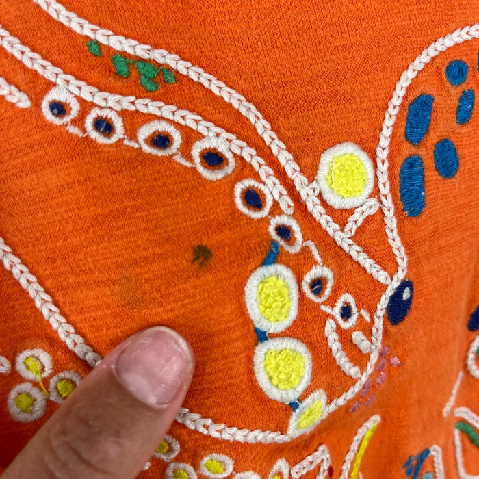Mini Boden Embroidered T-Shirt Fire Opal Octopus 4-5