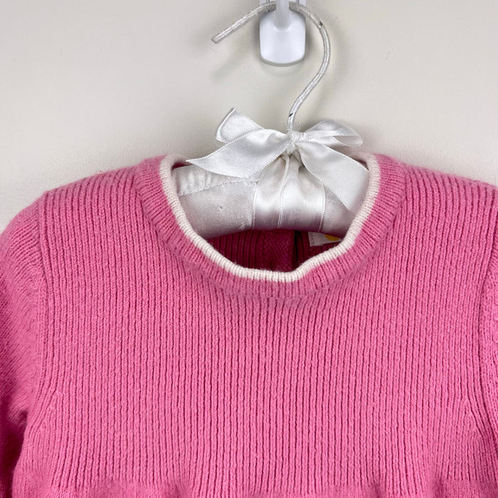 Mini Boden Fair Isle Knitted Dress Pink Robins 2-3