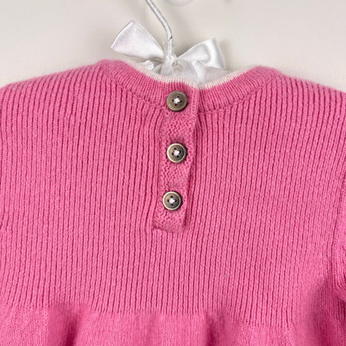 Mini Boden Fair Isle Knitted Dress Pink Robins 2-3