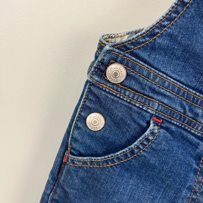 Mini Boden Floral Lined Denim Dungarees 2-3
