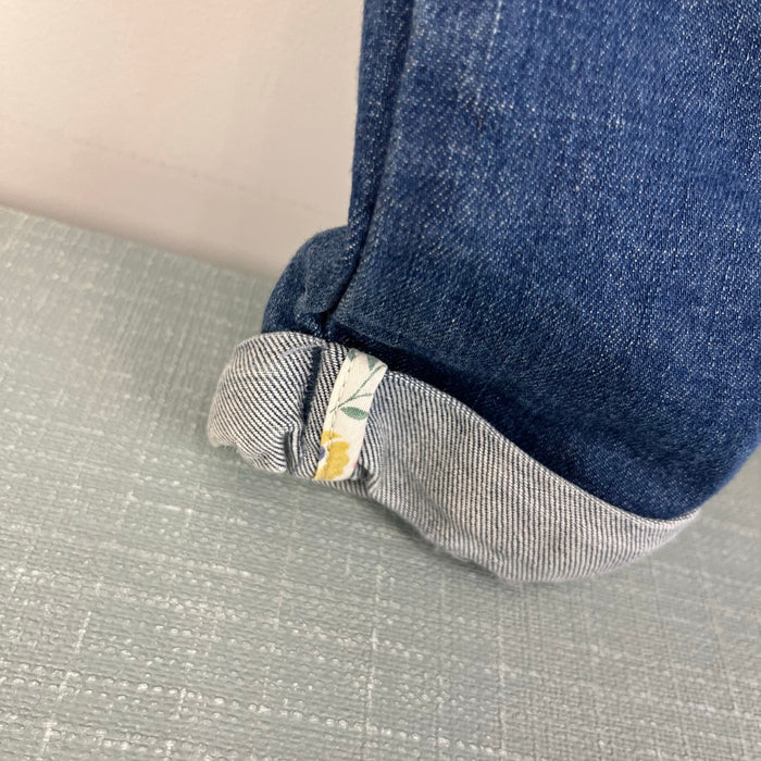 Mini Boden Floral Lined Denim Dungarees 2-3