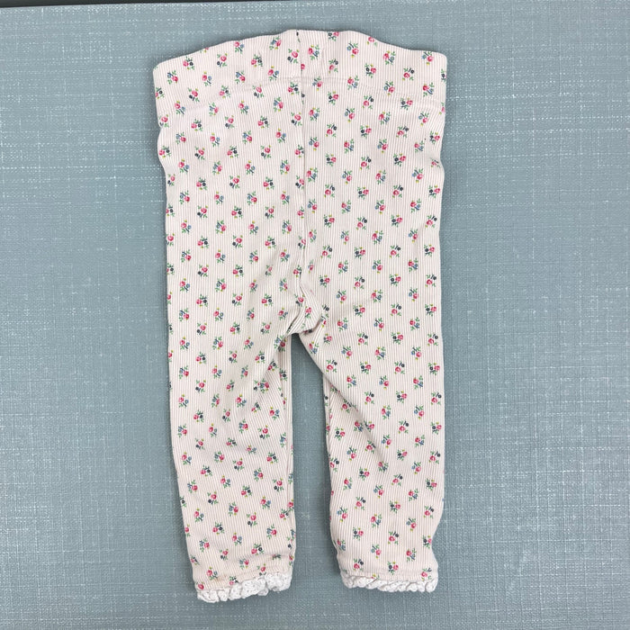 Mini Boden Floral Ribbed Bow Pants 3-6 Months