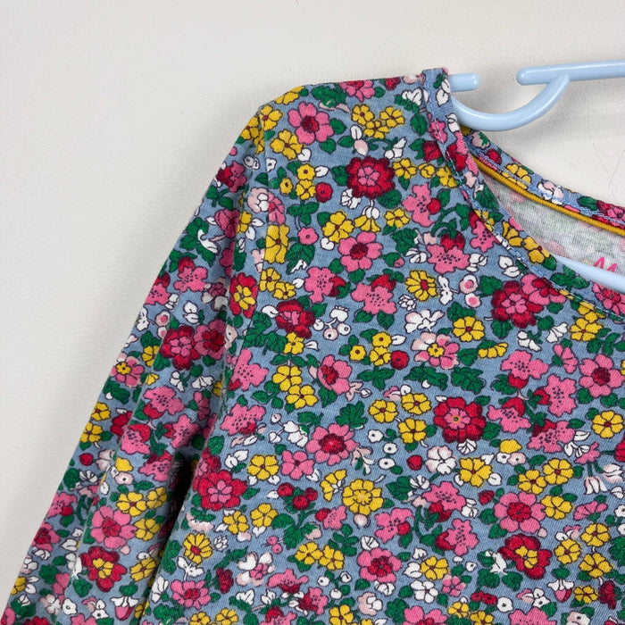 Mini Boden Fun Big Front and Back Applique Jersey Dress Floral Sprout 7-8