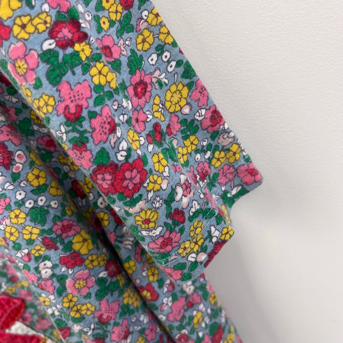 Mini Boden Fun Big Front and Back Applique Jersey Dress Floral Sprout 7-8