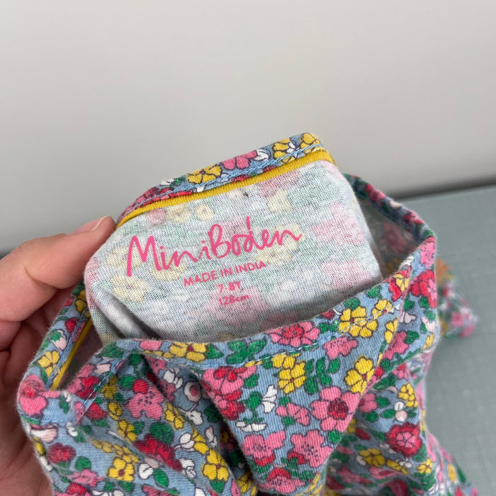 Mini Boden Fun Big Front and Back Applique Jersey Dress Floral Sprout 7-8