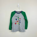 Mini Boden Glowing Space Raglan T-shirt Grey Marl/Green Aliens 5-6