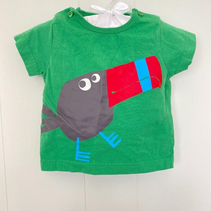 Mini Boden Green Bird Tee 3-6 Months