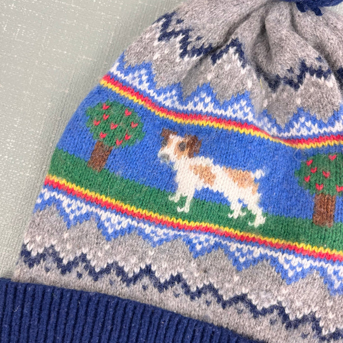 Mini Boden Intarsia Knit Fair Isle Sprout Winter Beanie Hat S