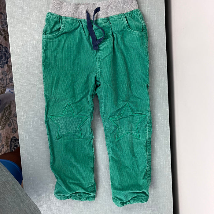 Mini Boden Jersey-Lined Cord Star Applique Pants Green 3-4