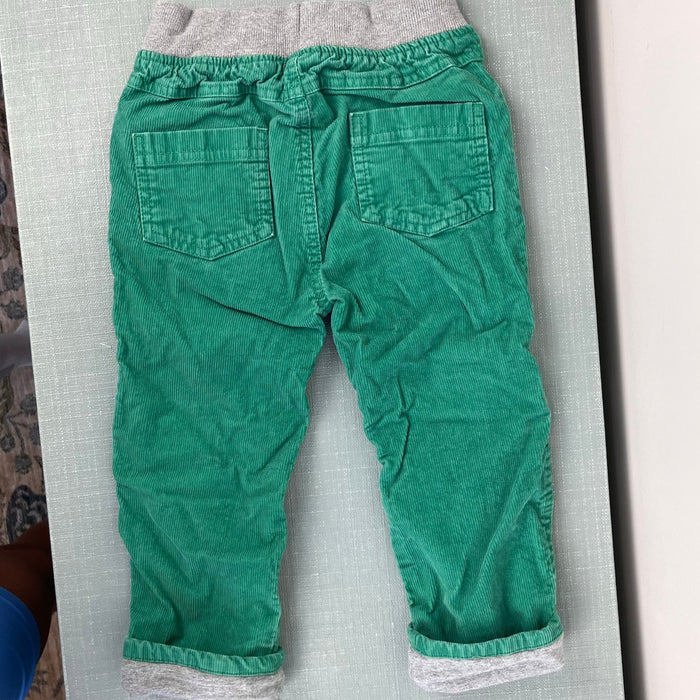 Mini Boden Jersey-Lined Cord Star Applique Pants Green 3-4