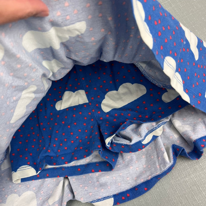 Mini Boden Jersey Skort Blue Love Clouds 6-7