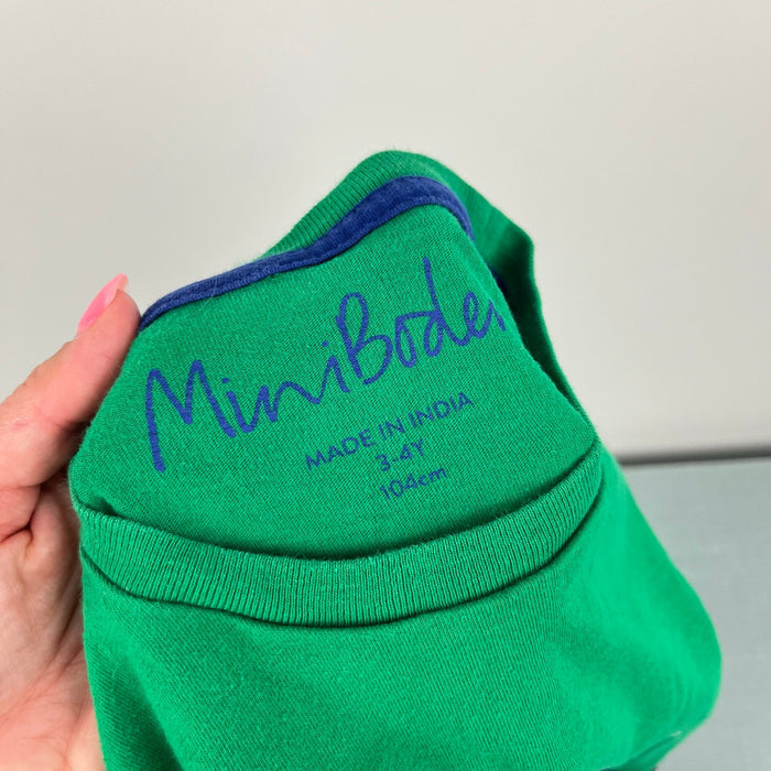 Mini Boden Long Sleeve Applique Train T-Shirt 3-4