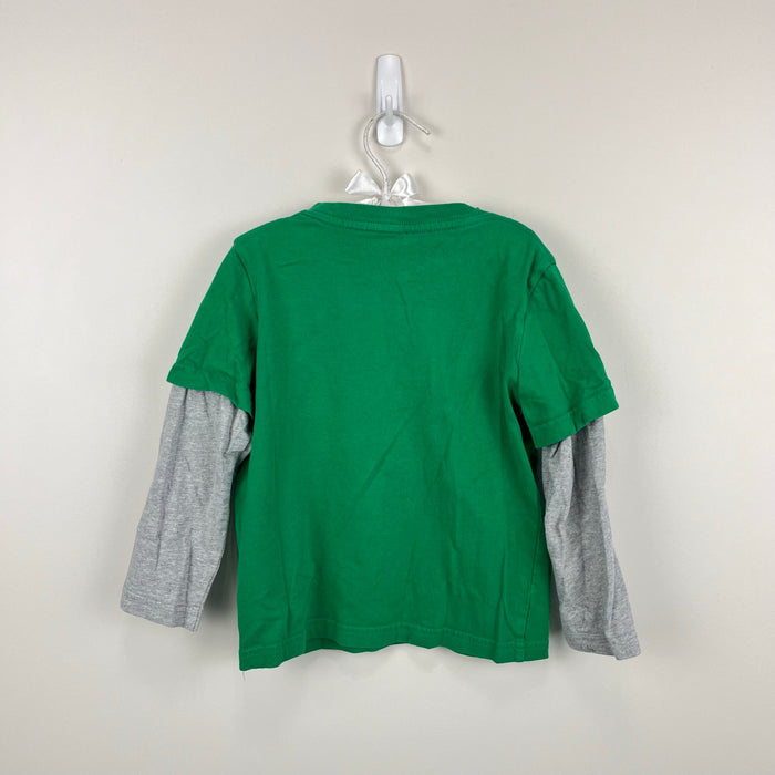 Mini Boden Long Sleeve Applique Train T-Shirt 3-4