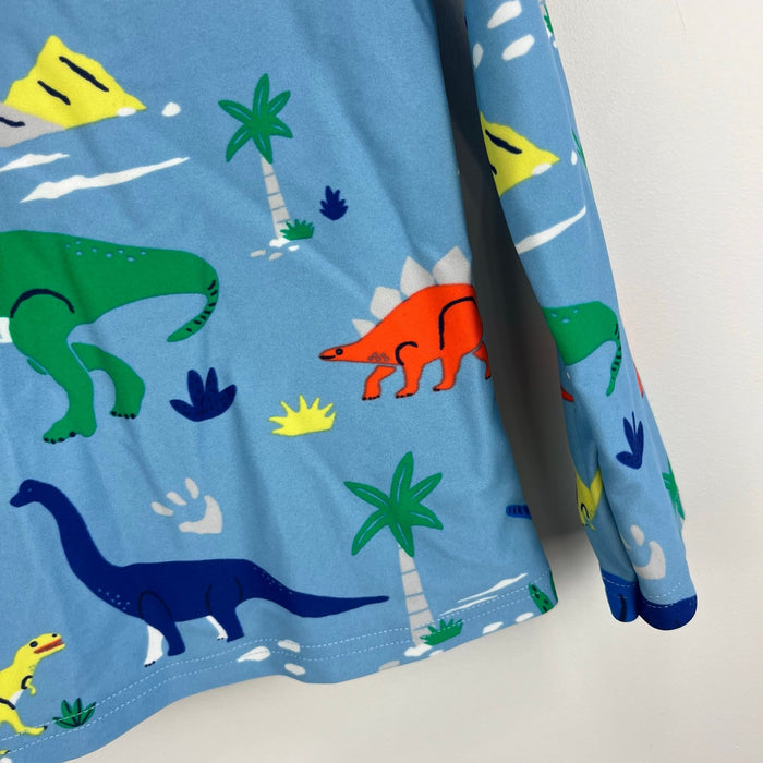 Mini Boden Long Sleeve Blue Dinosaur Rash Guard Swim Top 2-3