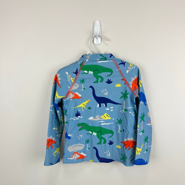 Mini Boden Long Sleeve Blue Dinosaur Rash Guard Swim Top 2-3