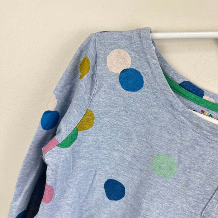 Mini Boden Long Sleeve Polka Dot Jersey Dress 7-8