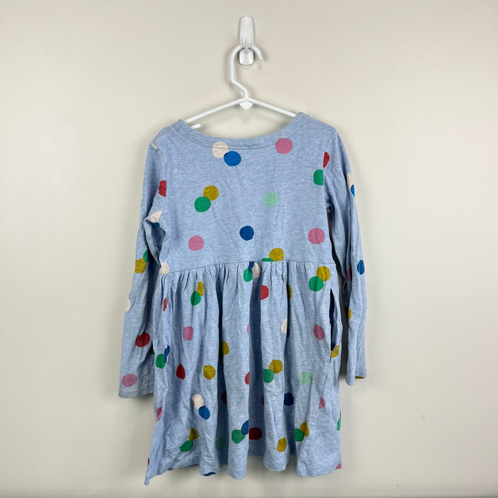 Mini Boden Long Sleeve Polka Dot Jersey Dress 7-8