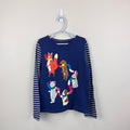 Mini Boden Long Sleeve Scarf Animals Graphic T-Shirt 9-10