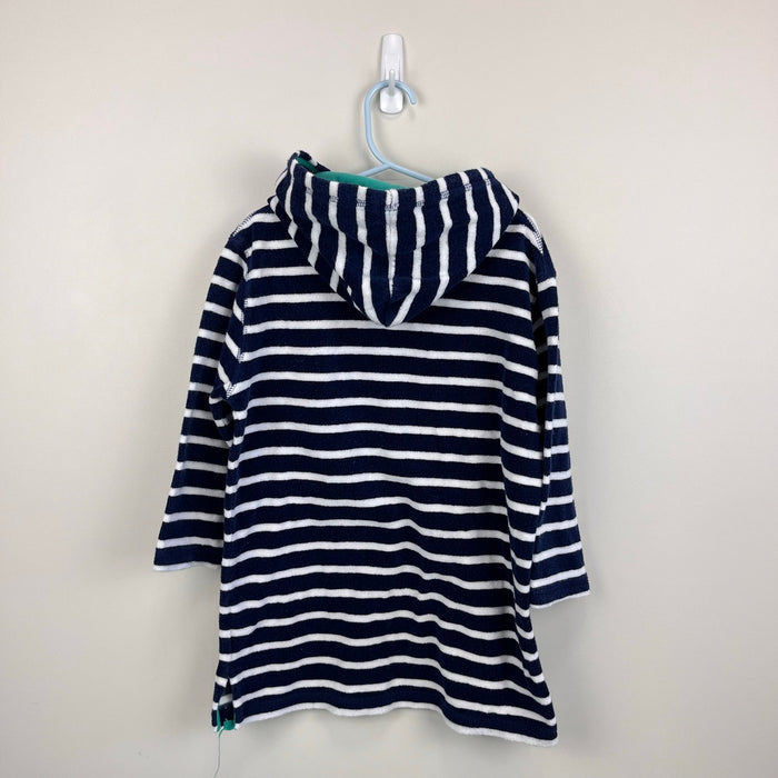 Mini Boden Navy & White Stripe Towelling Throw-On 5-6
