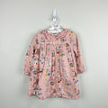 Mini Boden Nostalgic Alphabet Pleated Ruffle Dress Pink 12-18 months