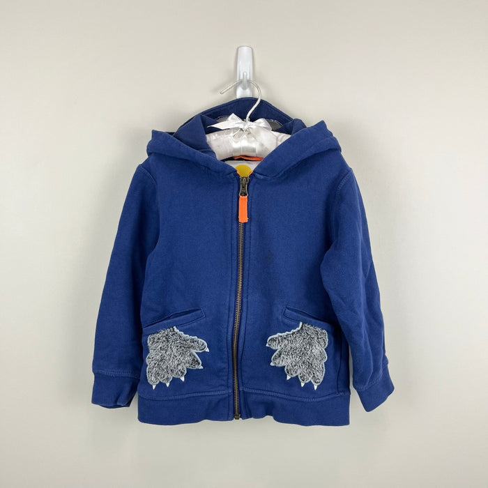 Mini Boden Novelty Hoodie Starboard Blue Wolf 3-4