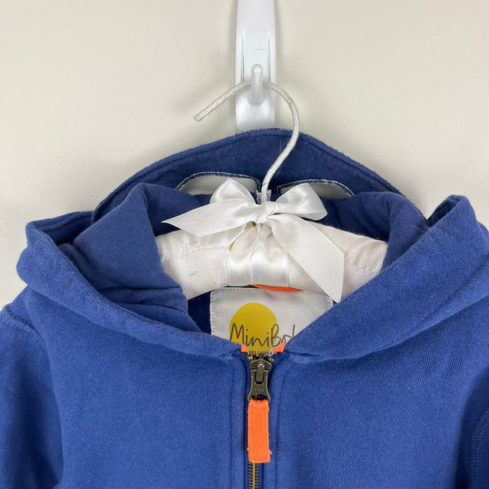 Mini Boden Novelty Hoodie Starboard Blue Wolf 3-4