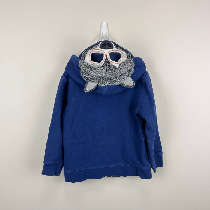 Mini Boden Novelty Hoodie Starboard Blue Wolf 3-4