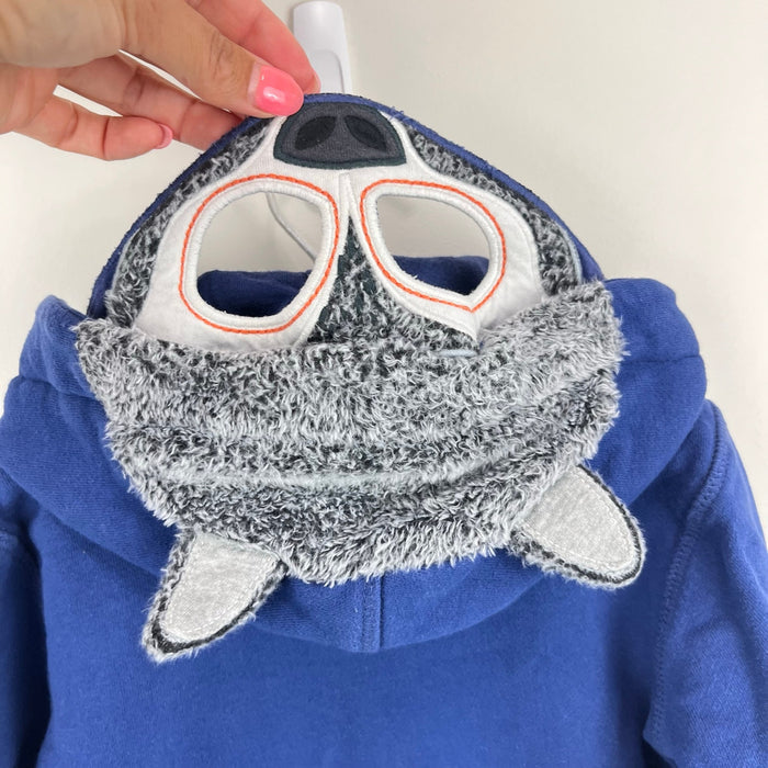 Mini Boden Novelty Hoodie Starboard Blue Wolf 3-4