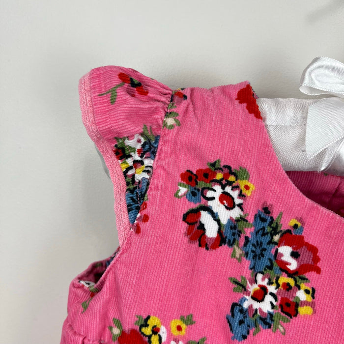 Mini Boden Pink Floral Corduroy Jumpsuit Overalls 12-18 Months