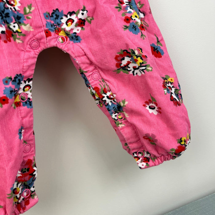 Mini Boden Pink Floral Corduroy Jumpsuit Overalls 12-18 Months