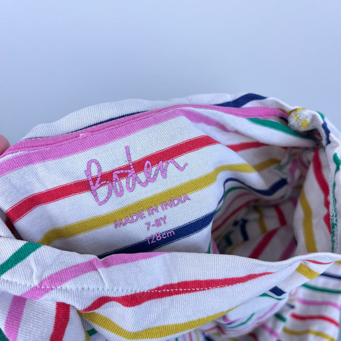 Mini Boden Rainbow Stripe Breton Top 7-8