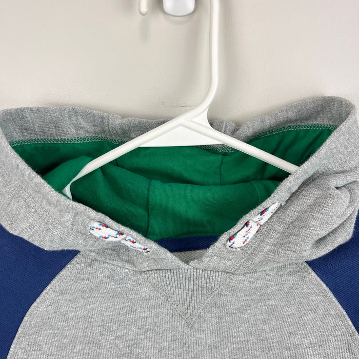 Mini Boden Rainbow Stripe Hoodie Grey Marl 11-12