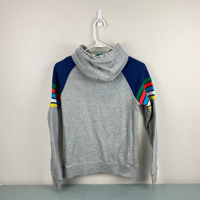 Mini Boden Rainbow Stripe Hoodie Grey Marl 11-12