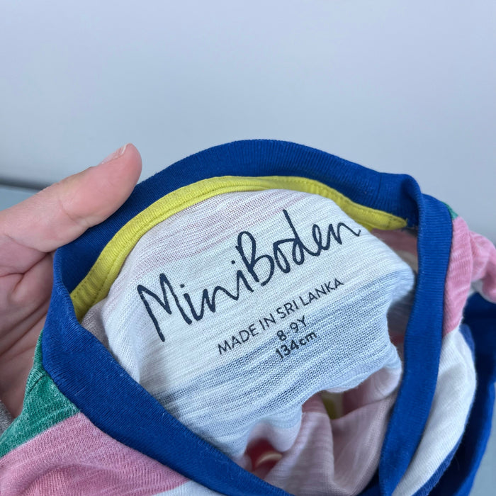 Mini Boden Rainbow Stripe Pocket Dress 8-9