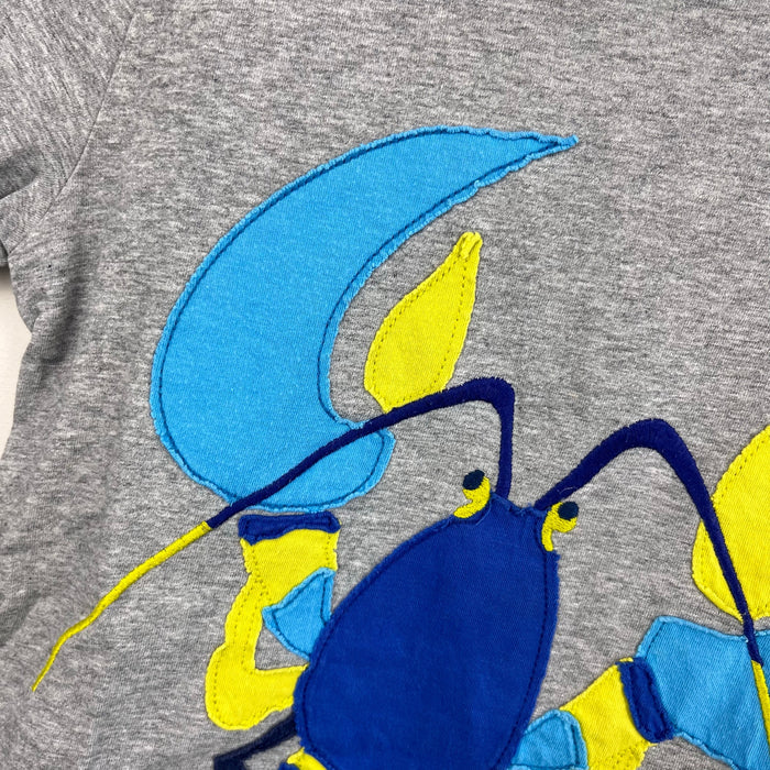 Mini Boden Short Sleeve Applique Blue Lobster T-Shirt 6-7