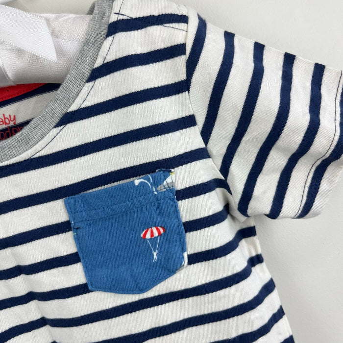 Mini Boden Short Sleeve Pocket T-Shirt Navy White Stripes 18-24 Months NWT