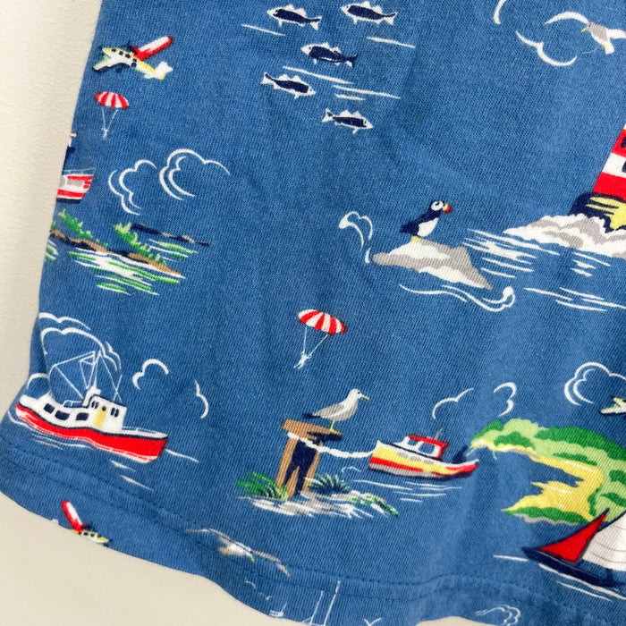 Mini Boden Short Sleeve Printed Pocket T-Shirt Nautical Blue 3-4