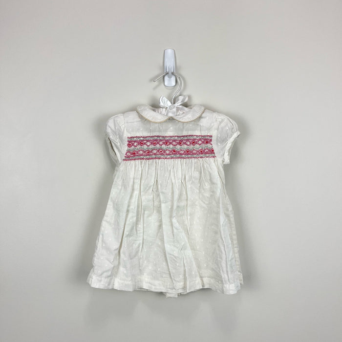 Mini Boden Smocked White Eyelet Dress 3-6 Months