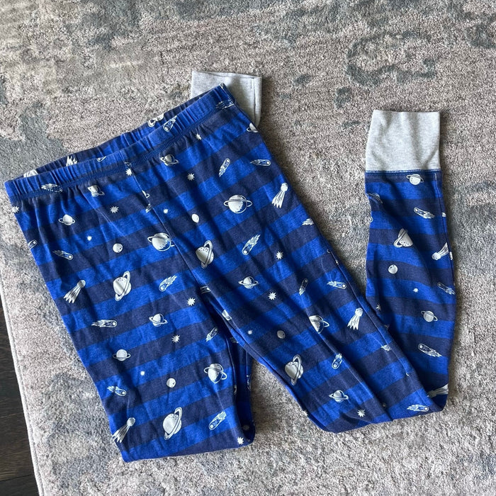 Mini Boden Snug Long John Pajamas Blue Astronaut 14