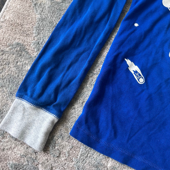 Mini Boden Snug Long John Pajamas Blue Astronaut 14