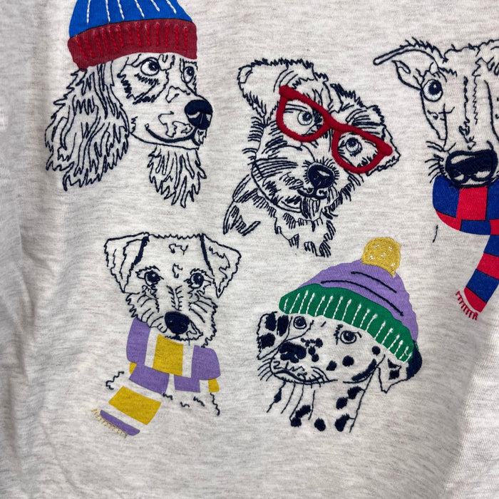 Mini Boden Stitch Logo T-Shirt Oatmeal Marl Dogs 9-10