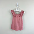 Mini Boden Strawberry Ruffle Cross Back Tank Top 2-3