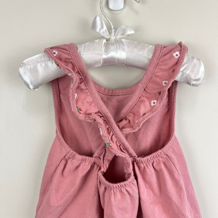 Mini Boden Strawberry Ruffle Cross Back Tank Top 2-3