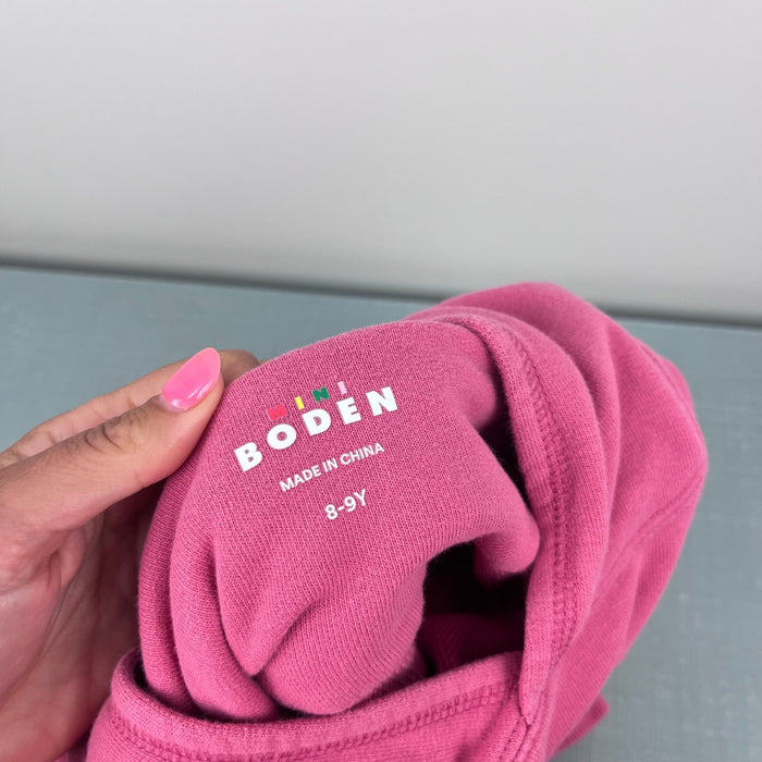 Mini Boden Washed Logo Hoodie Rose Red Blob Fish 8-9