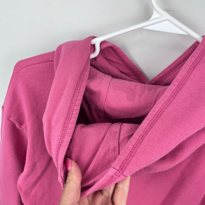 Mini Boden Washed Logo Hoodie Rose Red Blob Fish 8-9