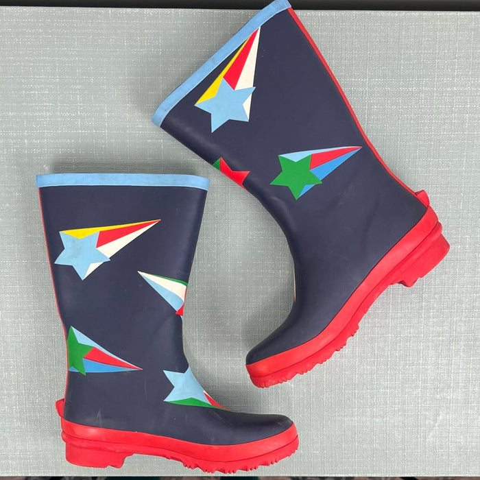 Mini Boden Wellies Rain Boots College Navy Star 31 / US 13