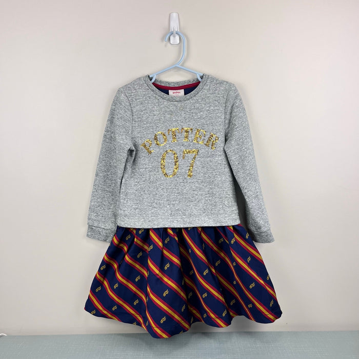 Mini Boden x Harry Potter Sequin Seeker Quidditch Dress Gray Marl 6-7