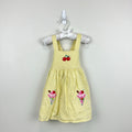 Mini Boden Yellow Seersucker Applique Ice Cream Pinafore Dress 18-24 Months