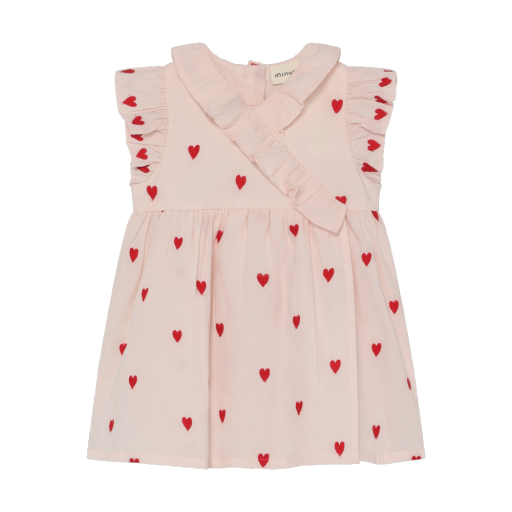 Minymo Dress S/S Emb. | Peach Blush